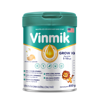 Thực phẩm dinh dưỡng VINMIK GROW IQ 850g
